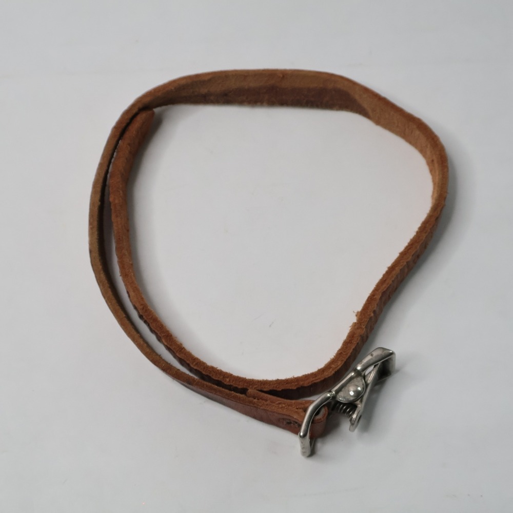 Vintage Brown Leather Strap with Metal Anchor Clip Utility Belt‎ Accessory 22in